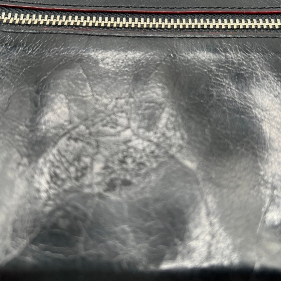 Authentic MZ Wallace Genuine Leather Black and Red Tassle Zip Wallet - Picture 4 of 7